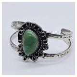 STERLING SILVER TURQUOISE CUFF BRACELET MEXICO