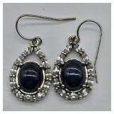 925 SILVER BLUE & CLEAR SAPPHIRE STONES DROP