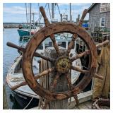 Antique Eight Spoke Hardwood & Iron Ship