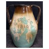 TWO HANDLED POTTERY VASE PLANTER
