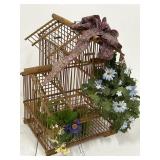 FLORAL HANGING BIRD CAGE