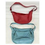 2 FAUX LEATHER PURSES HANDBAGS RED FROM CATO &