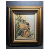 Oil on Canvas Signed Joe,  "Wrens" After by