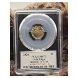 2026 US Gold $5 Coin PCGS MS70 1st Day Issue