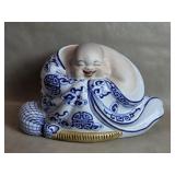 Vtg. Chinese Happy Buddha Porcelain Figurine