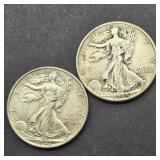 1944 & 1943 WALKING LIBERTY SILVER HALF DOLLARS