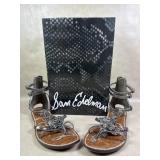 Sam Edelman S-Hudson-Gunmetal Boa Sandals Size 7