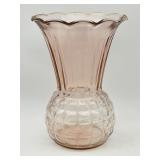 Pink Depression Glass - Flared/Pineapple Vase -