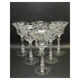 6 Cambridge Rose Point Liquor Cocktail Glasses