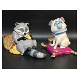2 Disney Pocahontas Figurines Raccoon Meeko &
