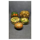 Vintage Lacquered Paper Mache Hand Painted