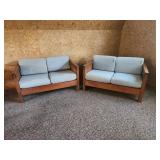 Vtg Mission Style Loveseats Solid Pine Sofas