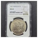 1921 MS62 MORGAN SILVER DOLLAR