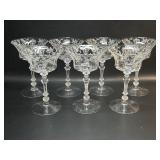 7 Cambridge Rose Point Tall Sherbet Glasses 6