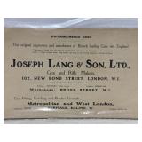 Antique Joseph Lang & Son Gun & Rifle Makers