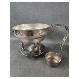 Vntg Italian Silverplate Chafing Dish w/ Burner &