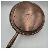 Antique Copper Bed Warmer w/ Turned Handle