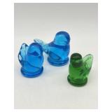 BLUE & GREEN ART GLASS BIRDS OF PARADISE LARGE