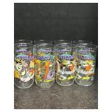 8 VINTAGE FLINTSTONES GLASSES FROM HARDEES