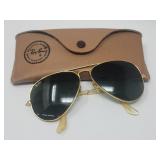 Vtg B&L RAY-BAN AVIATOR SUNGLASSES Gold USA
