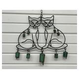 Vintage Metal Cat Hanging Bells / Wind Chime