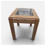 Vintage Glass Top End Table