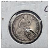 1877 CARSON CITY SEATED LIBERTY DIME DAMAGE