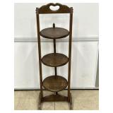 VINTAGE WOOD 3-TIER CAKE STAND