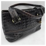 Brahmin Black Crocodile Pattern Purse