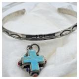 925 SILVER SOUTHWEST CUFF BRACELET & TURQUOISE