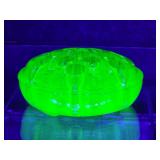 Uranium Glass Flower Frog