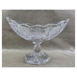 Waterford Signed Crystal Boat Bowl Pedestal