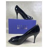 Stuart Weitzman Linda Black Open Toe Heels