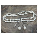 Freshwater Pearls Necklace & Earrings  10.15g