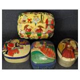 Christmas Themed Vintage Lacquered Paper Mache