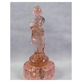 Cambridge Rose Pink Glass Draped Lady Figural