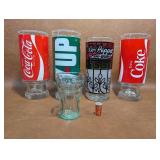 Cola Glasses, Dr. Pepper, Coke, 7-Up+