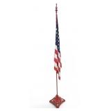 Vtg Cast & Wrought Iron American Flag Indoor Flag