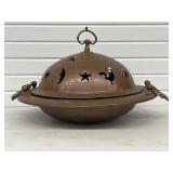 Older Copper Brazier / Coal Heater w/ Lid &