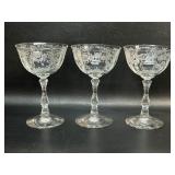 Fostoria Meadow Rose Tall Sherbet Glasses