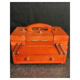 RED WOOD JEWELRY BOX