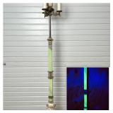 Antique Ornate Floor Lamp Uranium Slag Glass