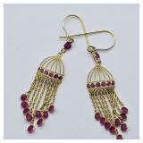 ELEGANT 925 SILVER GOLD OVERLAY PINK SAPPHIRE