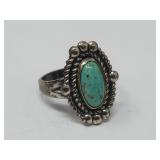 Vtg Sterling Silver & Turquoise Ring