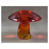 Viking Art Glass Mushroom Orange