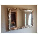 Ornate Gold Wall Mirror Beveled Glass