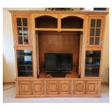 Solid Oak Custom Built Entertainment Center W TV