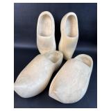 2 Pair of Wooden Clogs for Decorating