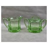 L.E. Smith ? Uranium Glass Creamer Picher &