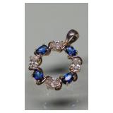 Sterling Silver Sapphire Blue Cubic Zirconia